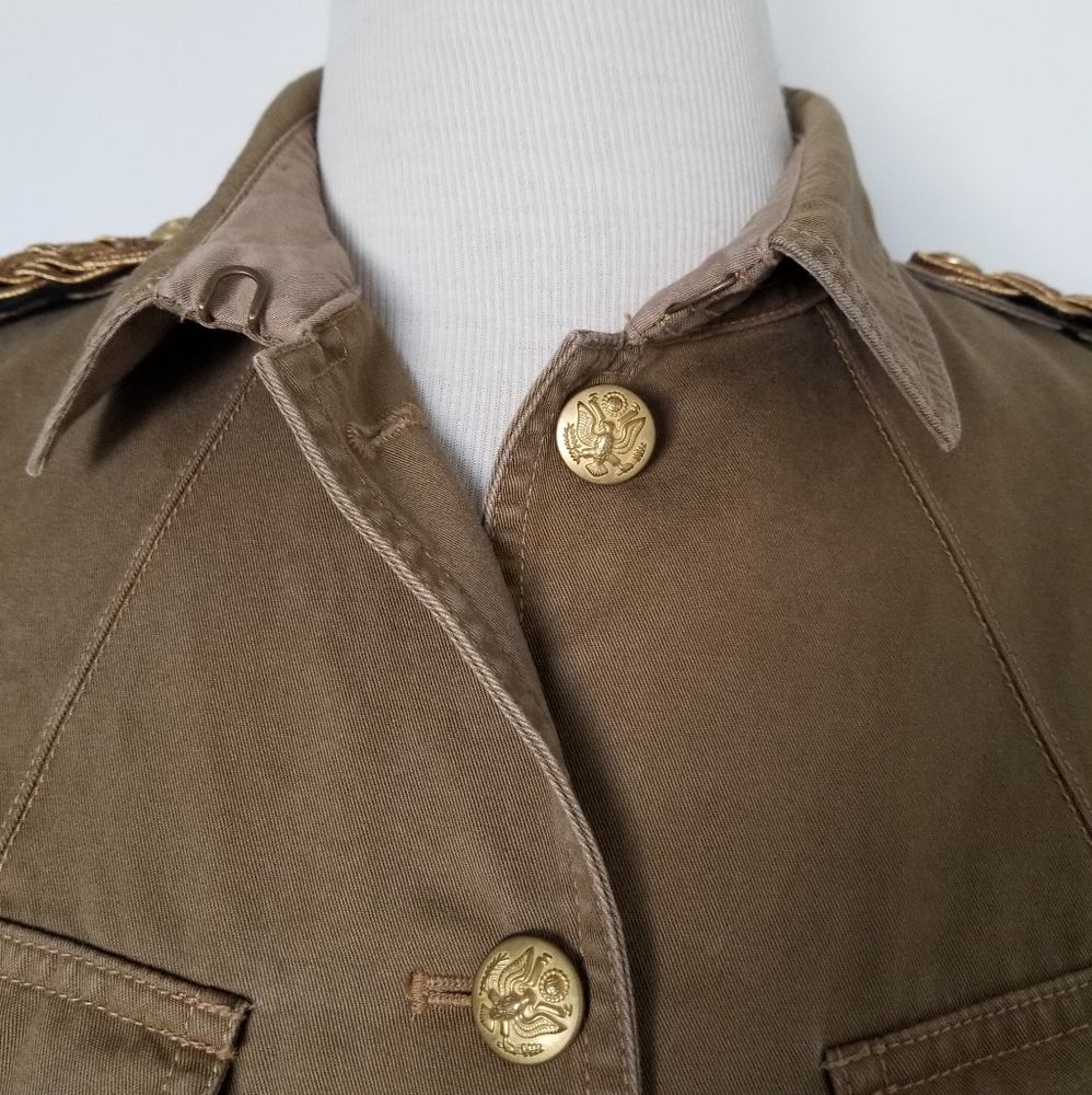 Ralph Lauren Denim & Supply Military Jacket Utility Safari Cotton Tan Size L - Picture 5 of 9